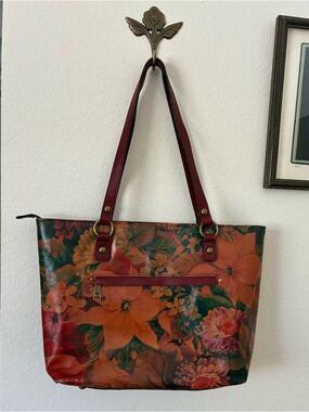 Patricia Nash Leather ‘Mori’ Satchel Floral Shoulder Bag